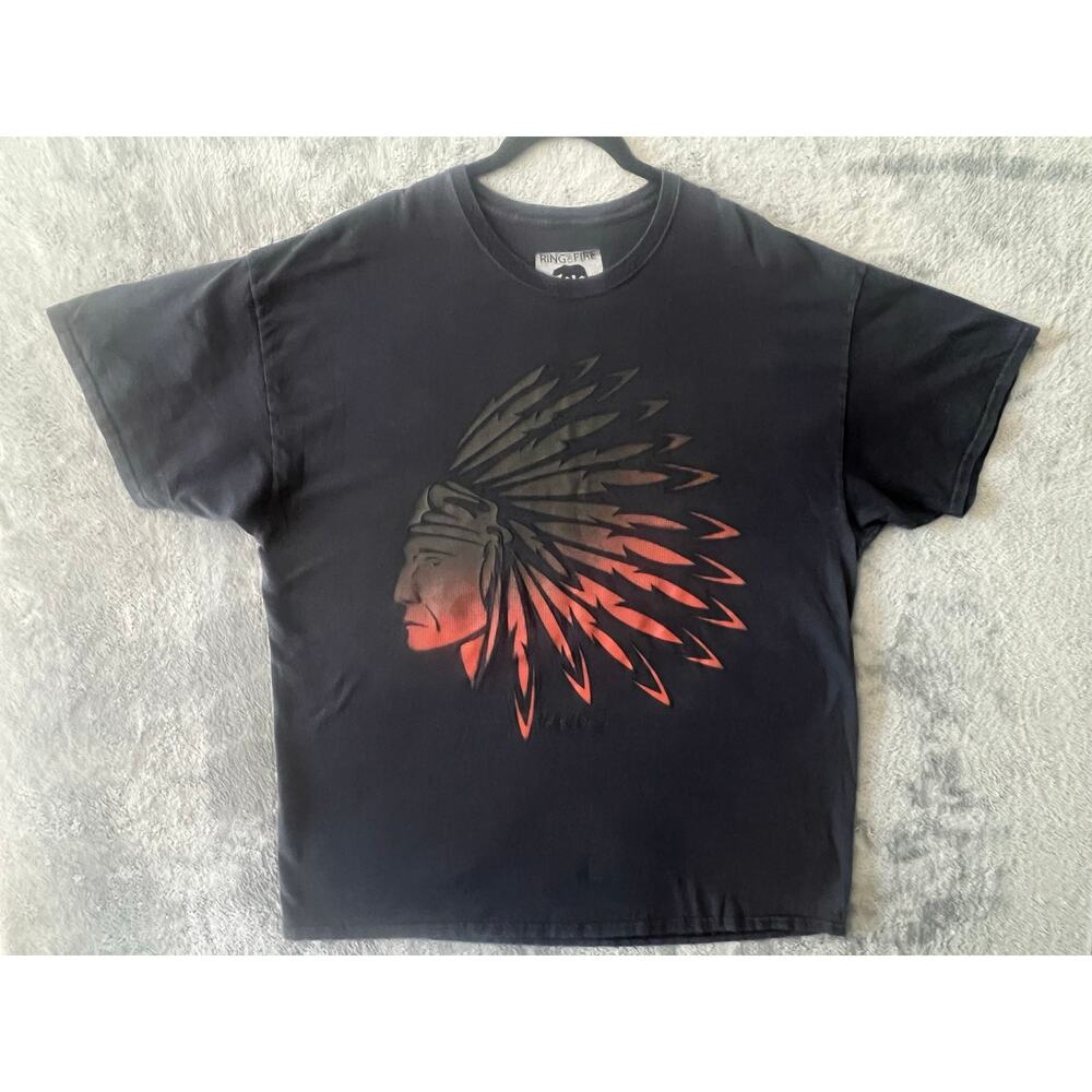 Ring of Fire t-shirt Native‎ American headpiece men's sz 2XL
